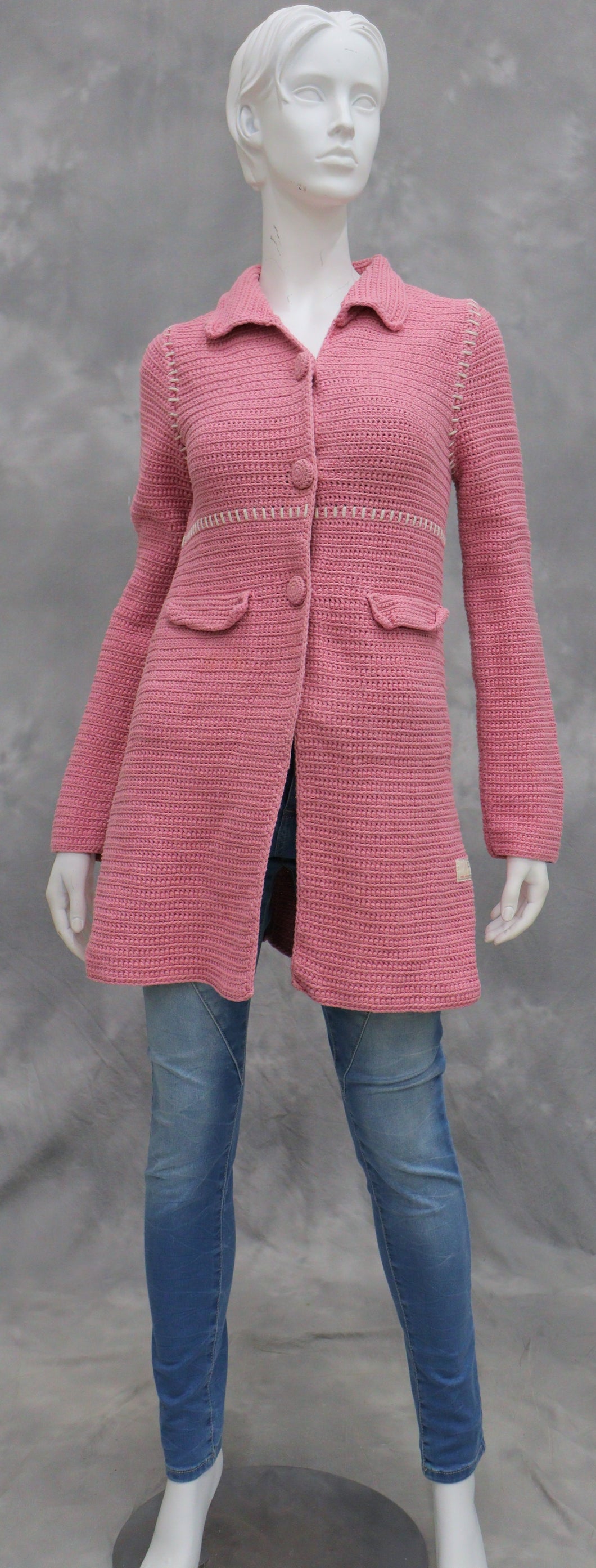 Odd Molly pitkä pinkki neuletakki