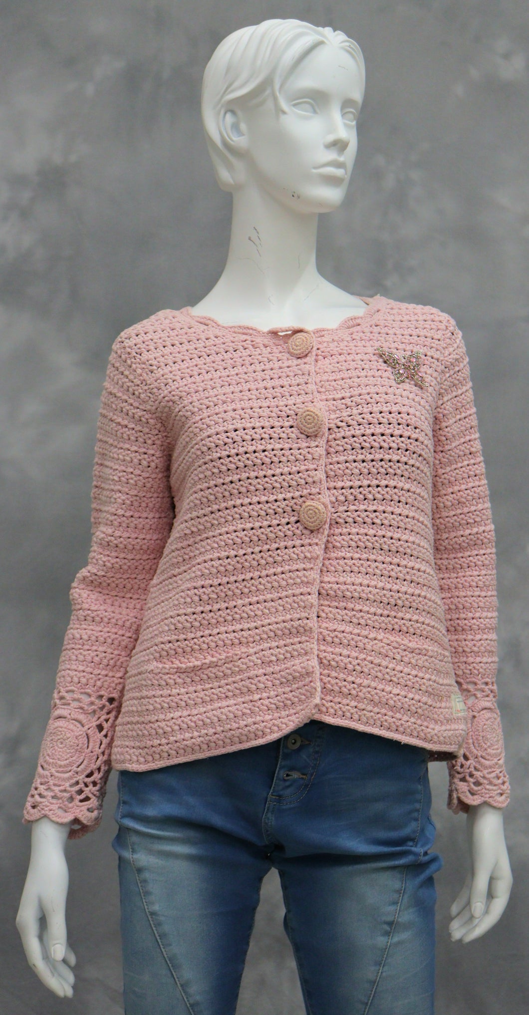 Odd Molly lyhyt vaaleanpunainen neuletakki